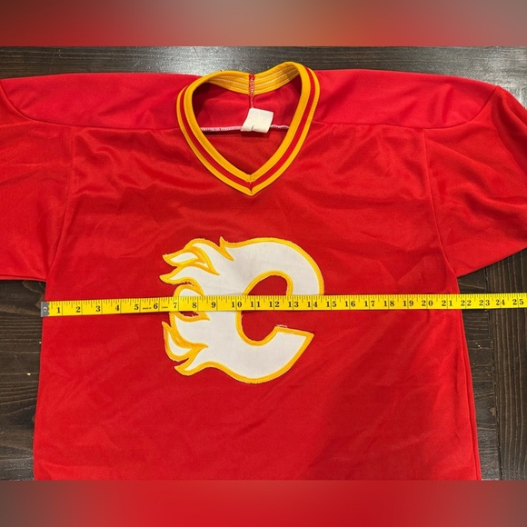 Vtg CCM Maska Calgary Flames NHL Hockey Jersey - Picture 7 of 8